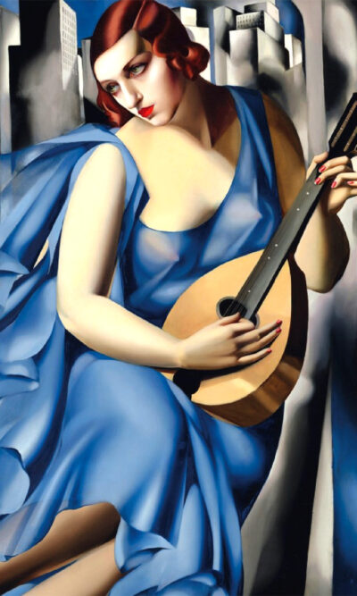 Femme Bleue a la Guitare